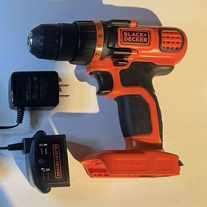 Black & Decker 20V Cordless Drill (tool Only) with Charger & Bag