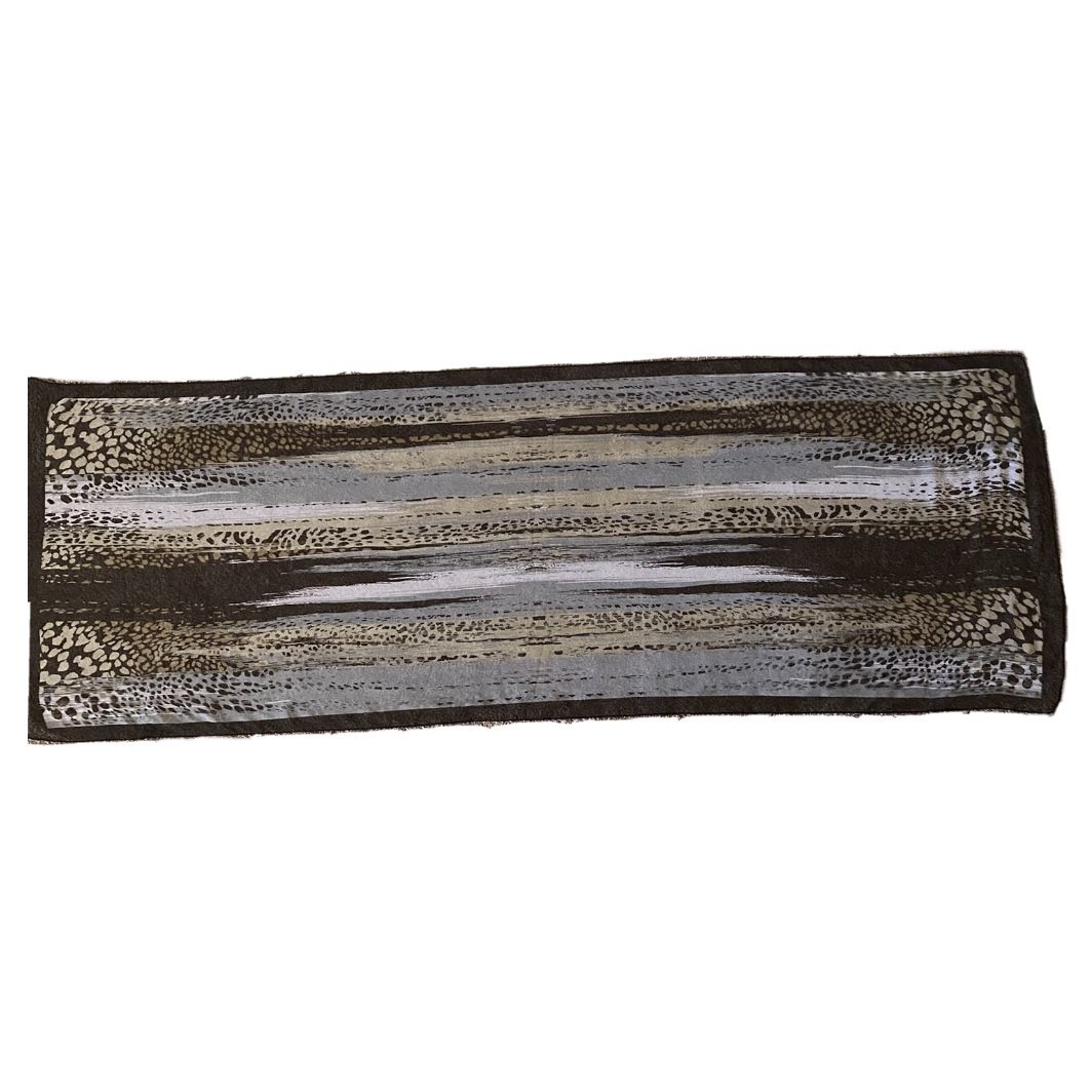 Black Animal Print Rectangle Shawl Hijab Scarf Wrap Table Runner