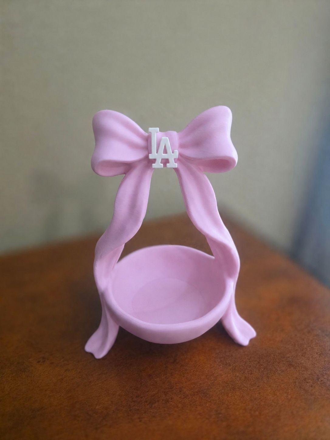 Los Angeles Dodger-themed Pink Coquette Bow Jewelry Organizer/Catchall Tray