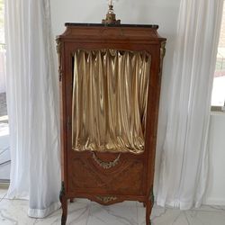 French Antique Display Curio 30” W, 16” D, 66” H
