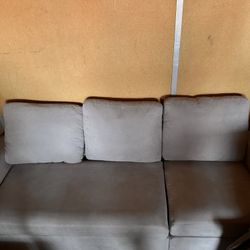 3 Seat Gray Couch With Ottoman (no storage)