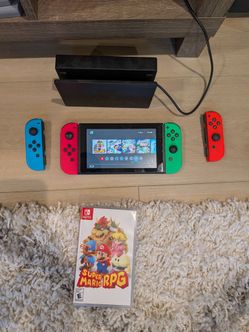 Nintendo switch + 2 joycon controllers + Mario rpg