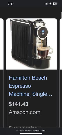 Hamilton Beach Single Cup Espresso Machine