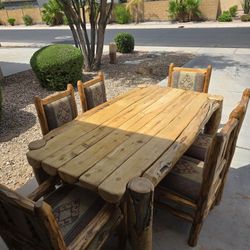 Rustic Log Kitchen Table And Chairs