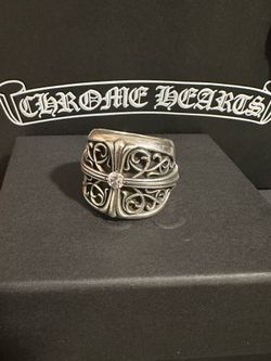 Chrome Hearts Classic Oval Ring w/ Authentic 0.5ct Diamond
