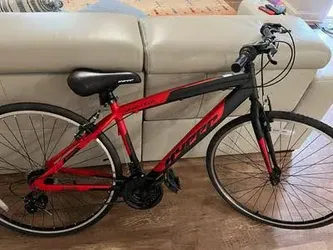 Hyper Red and Black Mountain Bike