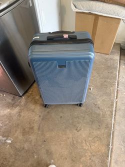 Single blue suitcase