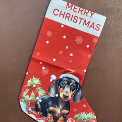 Christmas Dachshund Dog Stocking 