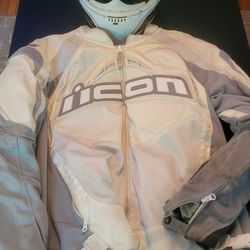 Icon Motorcycle Helmet And Jacket 