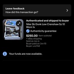 Nike Sb Crenshaw Size 10 Worn 1x