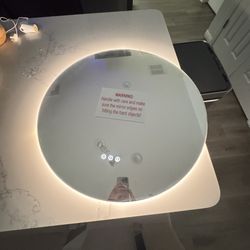 28 in. W x 28 in. H Round Frameless Super Bright LED Backlited Anti-Fog Wall Bathroom Vanity Mirror