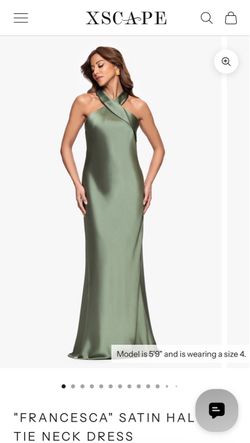 Olive satin formal dress