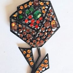Vintage Signed Art, By Arthur Pepper Stylized Flower Brooch, 3"
