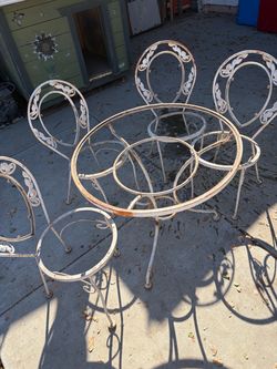 Wrought Iron Patio Table and Chair Set