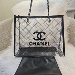 Transparent Totebag With Pouch  (2 Pieces)
