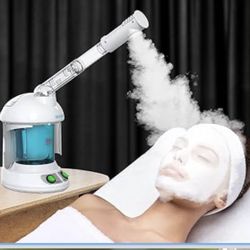 Vaporizador Facial - DENFANY Vaporizador Facial Nano Iónico con Brazo Giratorio Extensible de 360° - Vaporizador Facial Portátil para Cuidado Personal