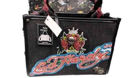 Ed Hardy Tattoo Black Purse / Handbag