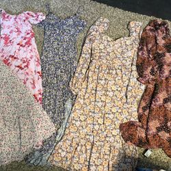 Lot Of 5 Size XS Long Floral Dresses