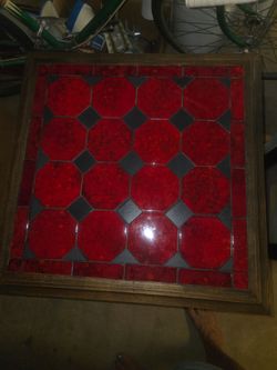 Terracotta ceramic tile vintage table end tables