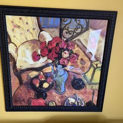 Gorgeous wall art frame bouquet of flowers