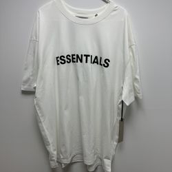 Essentials Boxy logo T-Shirt white