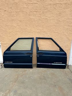Jeep Cherokee XJ Front Doors OEM Blue 1997 through 2001