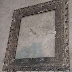 24×20 (35×31) Antique Dark Finish Gesso Lattice Frame Ancient Historic