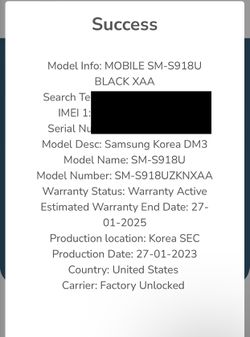 SM-S918UZKNXAA, Galaxy S23 Ultra 1TB (Unlocked) Phantom Black