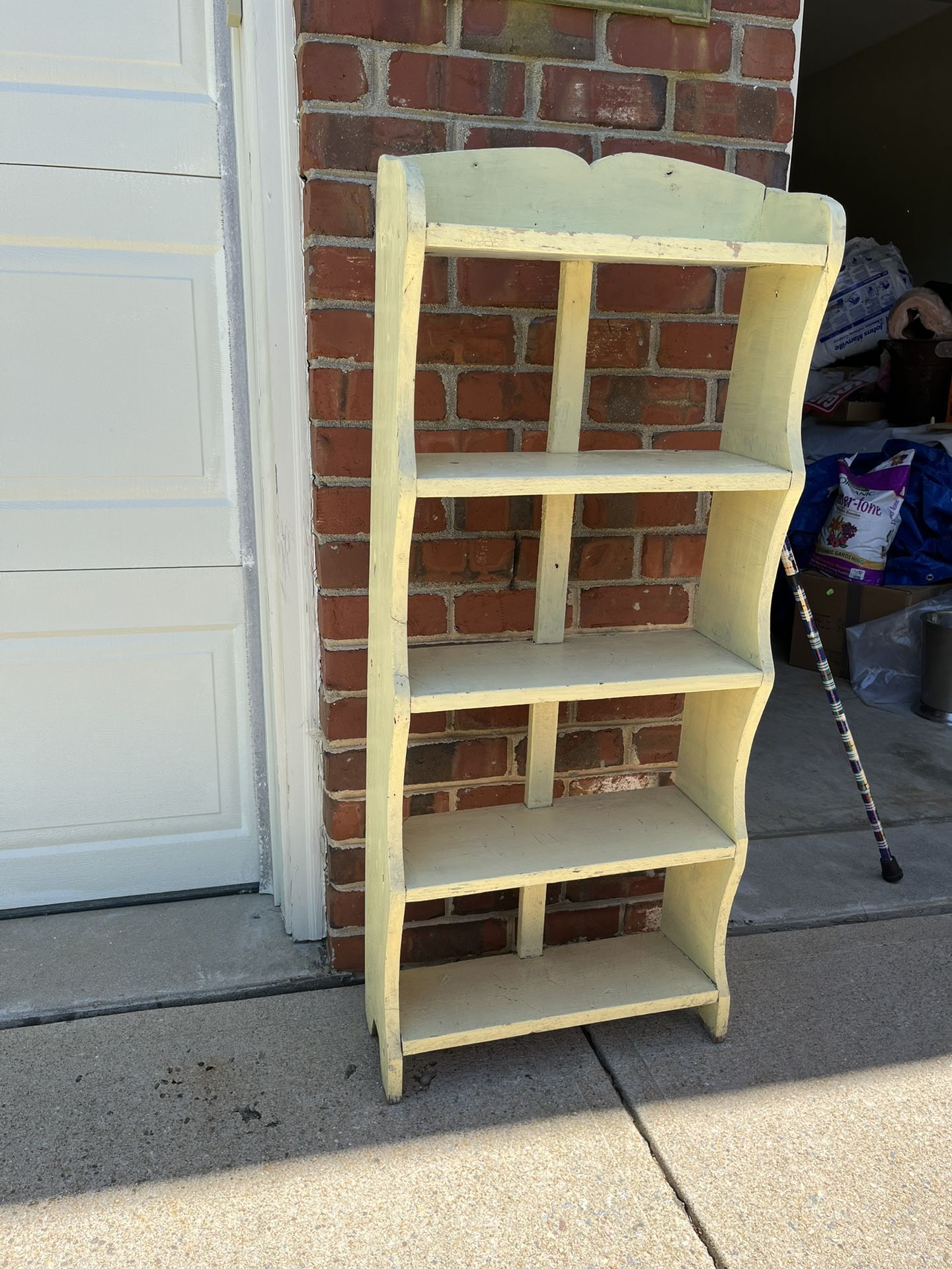 Primitive shelving unit from vintage kitchen