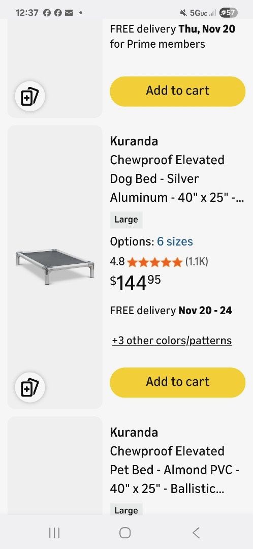 Kuranda Dog Beds Two Brand New in the Box.  Large. $120 each or $200