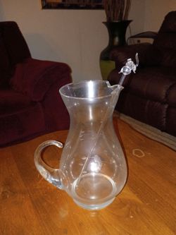 Clear Glass Pitcher with Stirrer