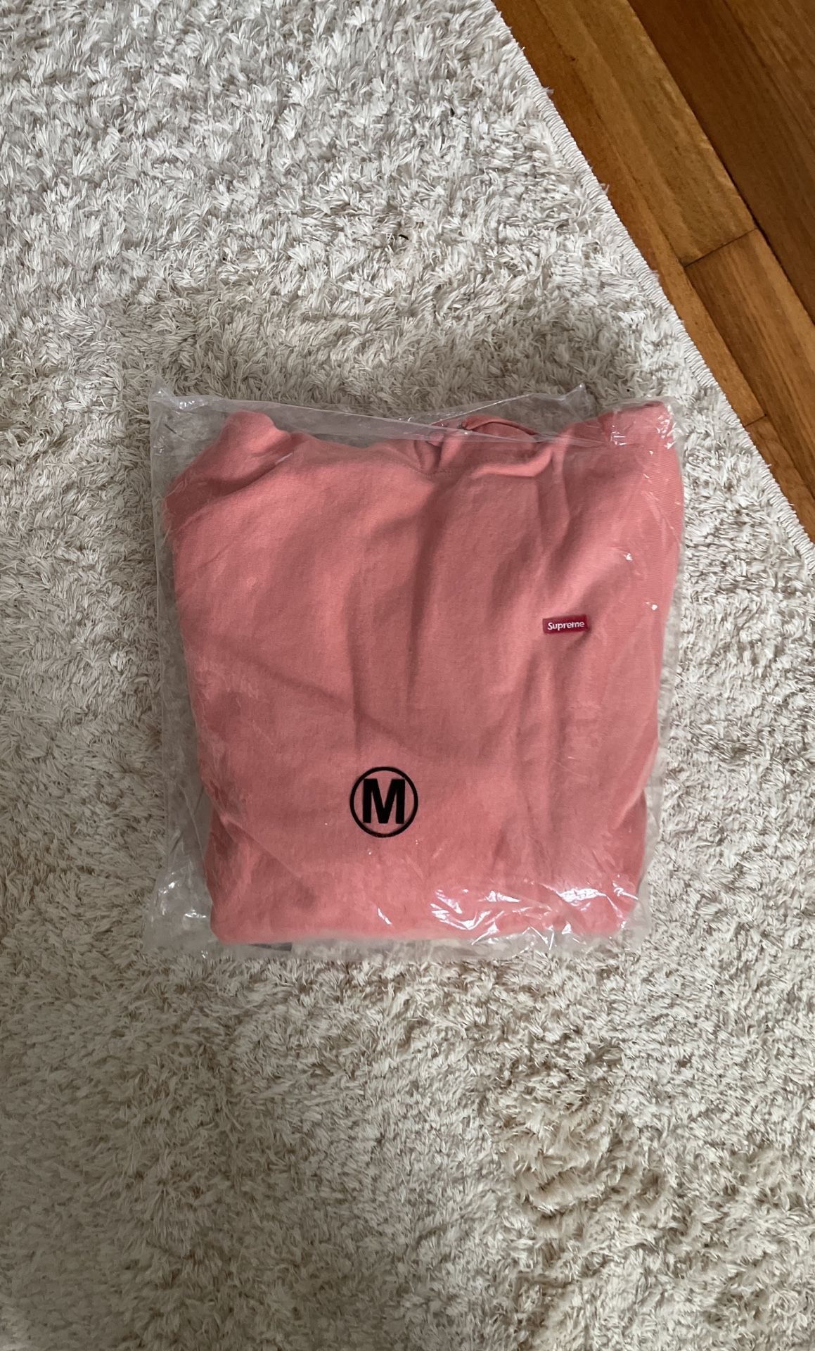 Supreme Small Box Hoodie, Coral - Size M