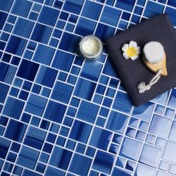SIX boxes (30 sq ft) Swimming Pool Series Glass Versailles Mosaic Tile. Outdoor use! Can be used on shower wall, pool, fireplace, etc. MSRP $206.70. O