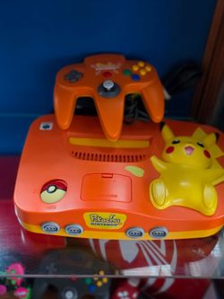 Pikachu n64 console with controller