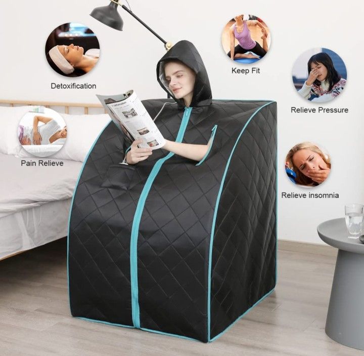 Brand New 15 AVAIL Portable INFRARED Full Body SAUNA  W HOOD & Foot Pad & Upgraded CHAIR BNIB NEVER USED 