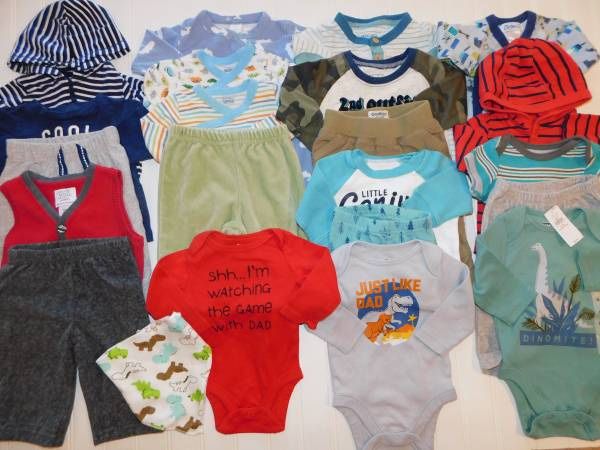 Baby Boy 0-3 Month 3 Months Winter Clothes Lot Shirts Pants Jackets Onesies Romper Pjs 0-3M 3M Boys Clothes