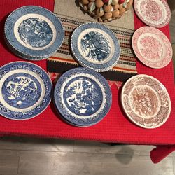 Vintage China Plates Set Of 21