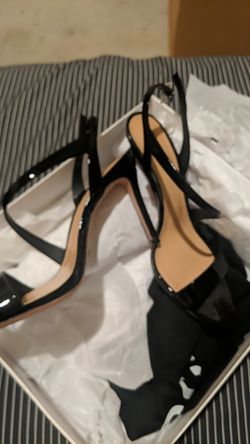 Schutz Aleria new black patent leather strappy 7.5 heel