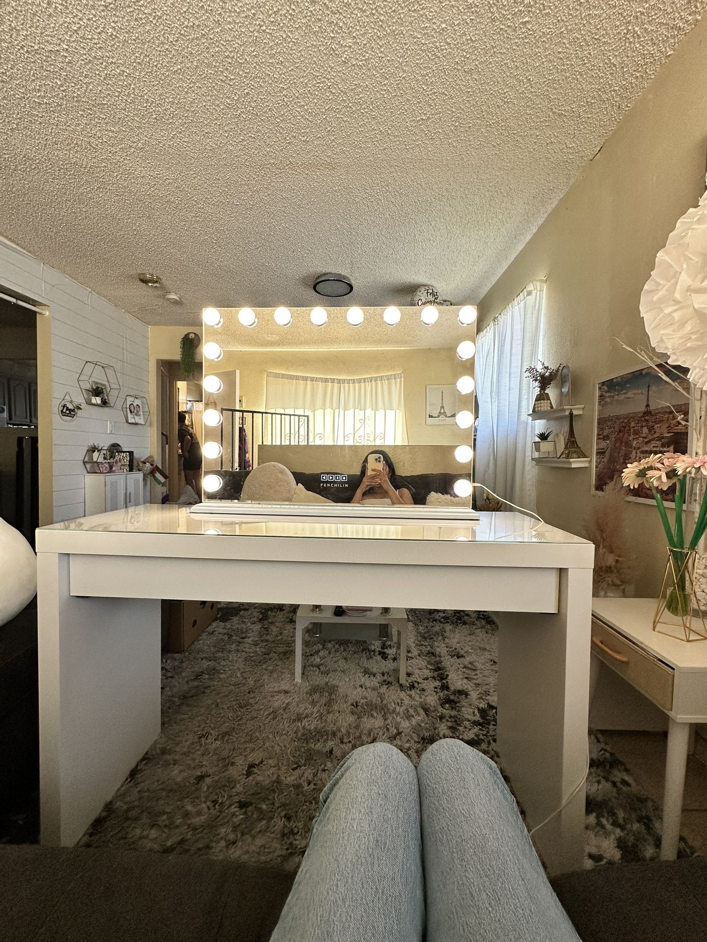 Vanity Mirror & IKEA MALM Desk