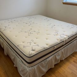 King Size Beauty Rest Mattress With 2 Box Springs And Metal Frame