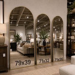 79 x 39 Arch Mirror Gold