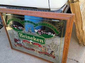 Beautiful Heineken mirrored glass collectible bar sign no offers no trade 75th Ave Indian School serious buyers only please