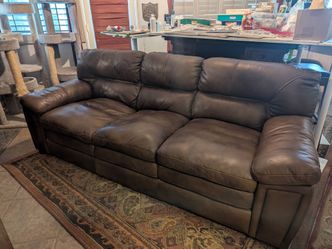 91"  Heavy frame leather sofa