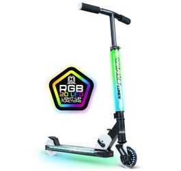 Madd Gear RGB Carve Lumen Light up Folding Scooter Handlebar & Deck 20 Flashing Modes Height Adjustable Ages 3+