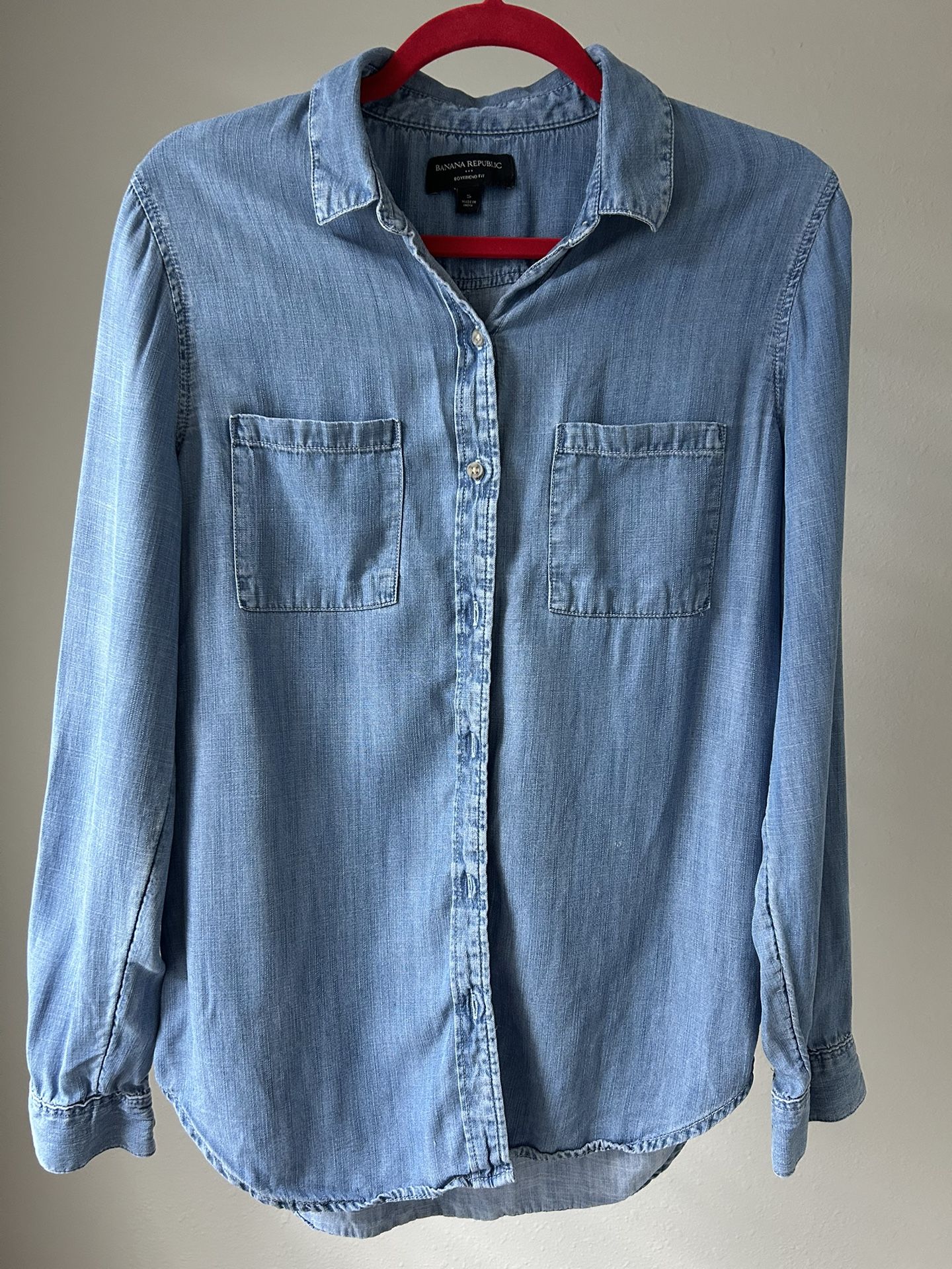 Banana Republic Blue Denim Long Sleeve Top