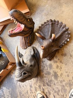 Dinosaurs and Rhino Wall Mountable