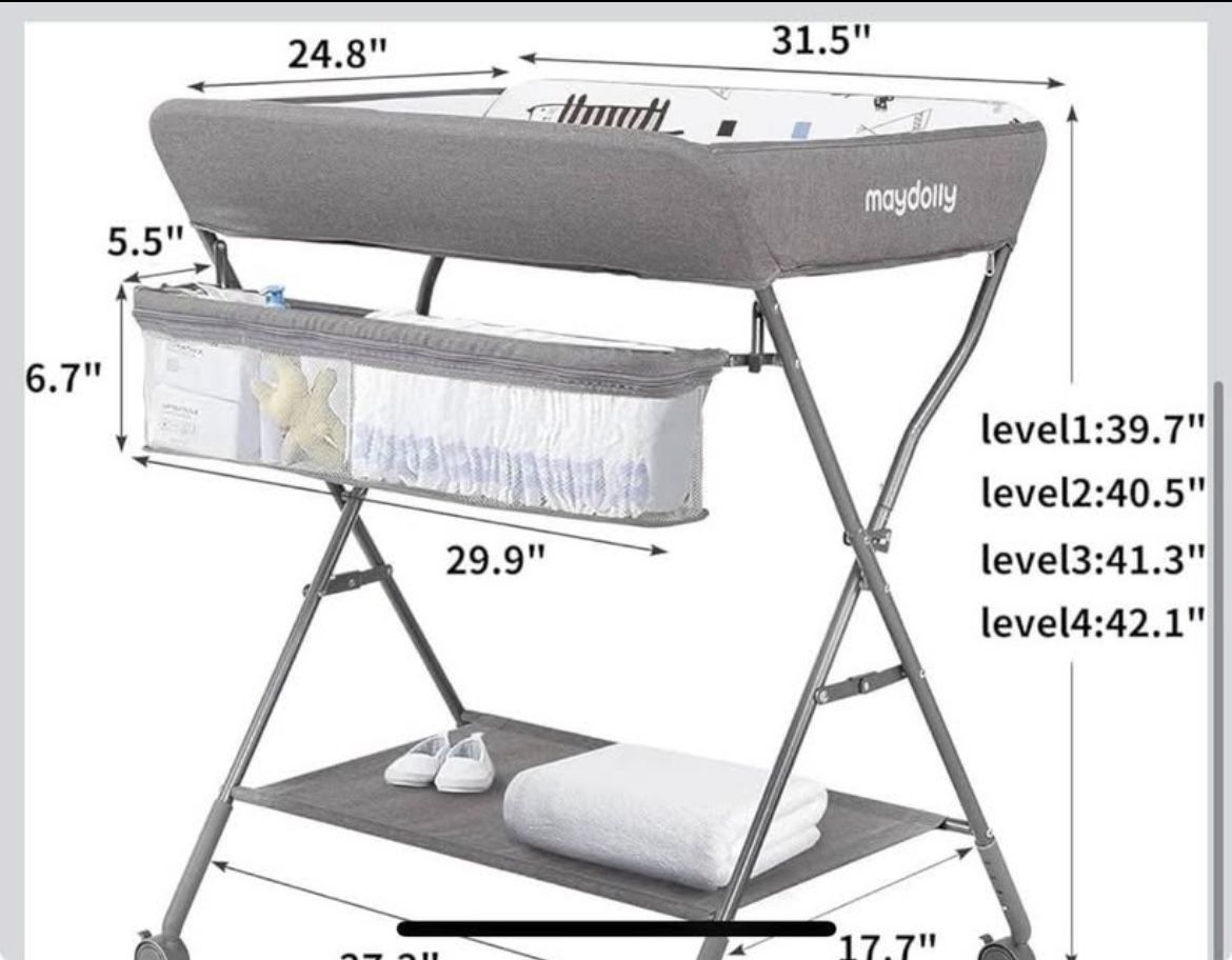 πΆ Portable Baby Changing Table with Wheels β Adjustable & Foldable! πΆ π° Brand New β Only $40! (Retail $95) π Pickup Location: S. Durango & 215 nea