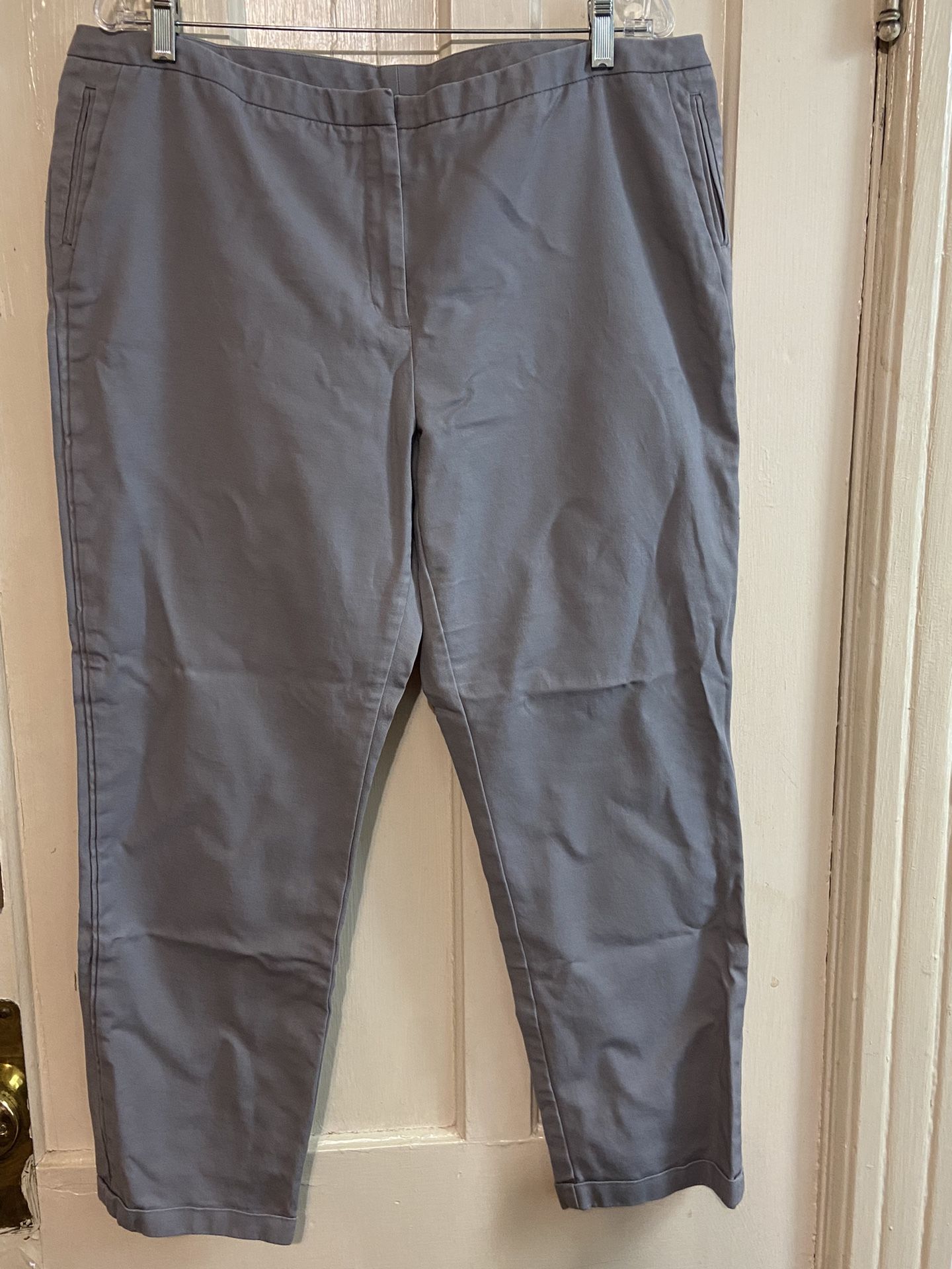 Worthington Womens Gray Slim Ankle Low Rise Dress Pants 18