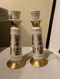 CANDLE HOLDER - LENOX HAND DECORATED W/24 K GOLD