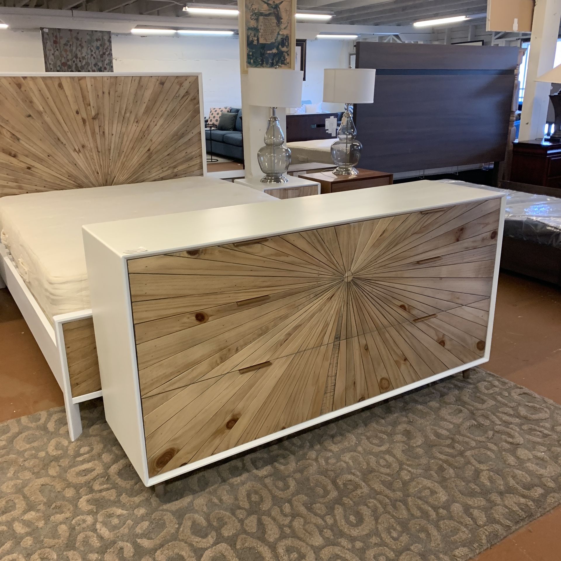 White Pattern Front Dresser